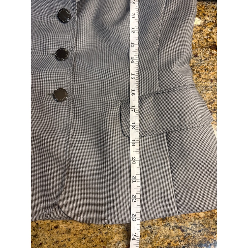 Anne Klein Suit Womens 6 Grey Micro Houndstooth Blazer Pants Set Wool Blend - Picture 5 of 15